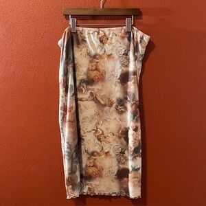 No Boundaries Men’s Mesh Renaissance Cherubs Heaven Long Lightweight Y2K‎ Skirt